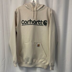 Carhartt Rain Defender Cream Hoodie with Logo Graphic ~ Men’s S/M ~ Women’s M/L